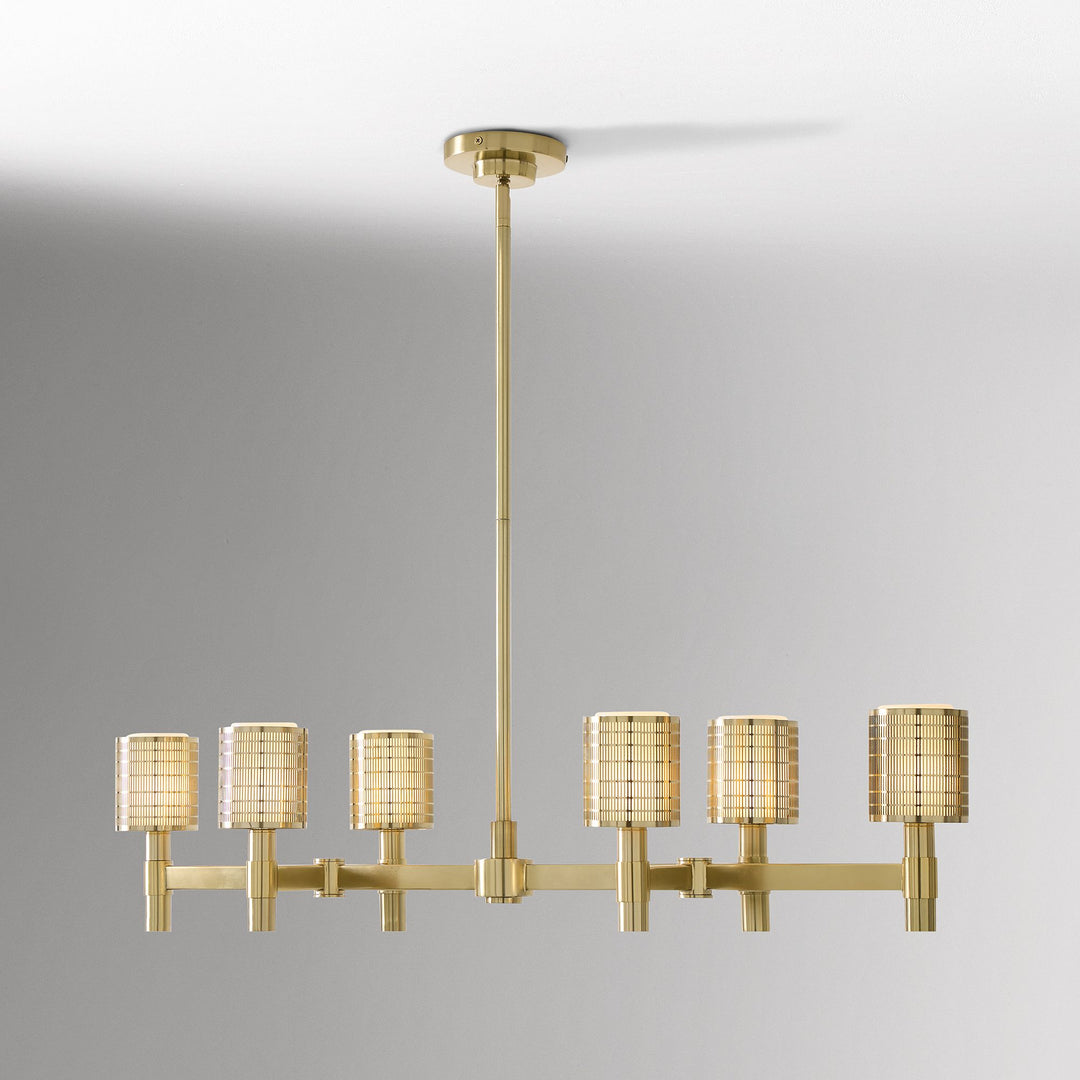 Galvia Champagne Bronze 6-Light Chandelier - Metal Adjustable