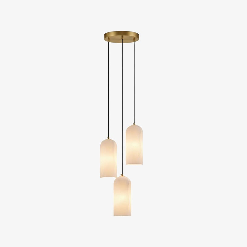 Alabresca Mid Century Alabaster Pendant Light – Multi Head Hanging Lamp for Kitchen Island