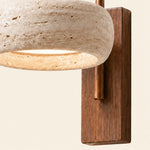 Load image into Gallery viewer, Travira Wabi Sabi Travertine Wall Sconce — Vintage for Bedroom or Living Room
