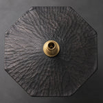 Charger l'image dans la visionneuse de la galerie, Top view of carved octagonal wood shade and E27 socket