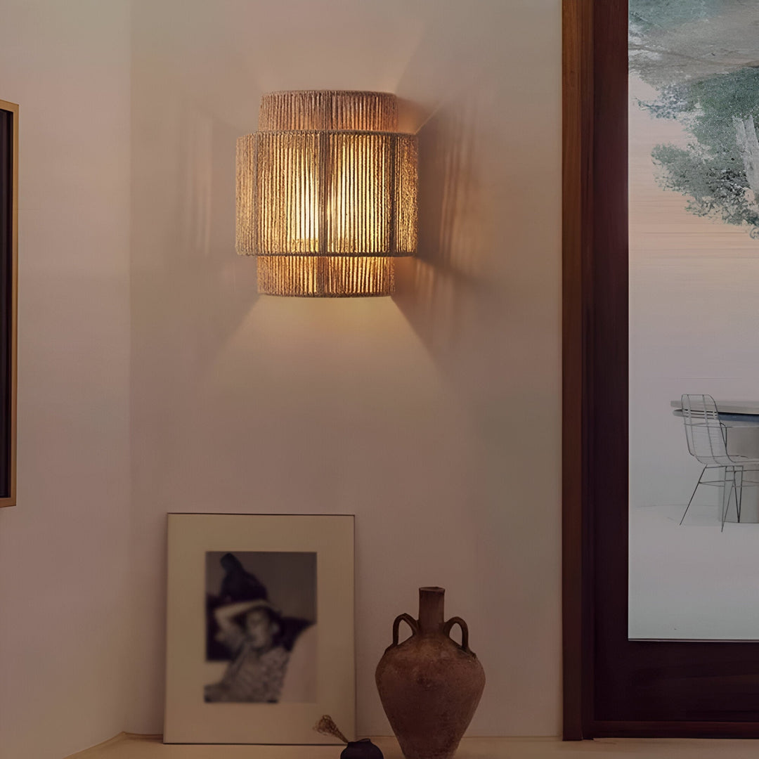 Luz de Pared LED Bohemia Vintage Tejida a Mano