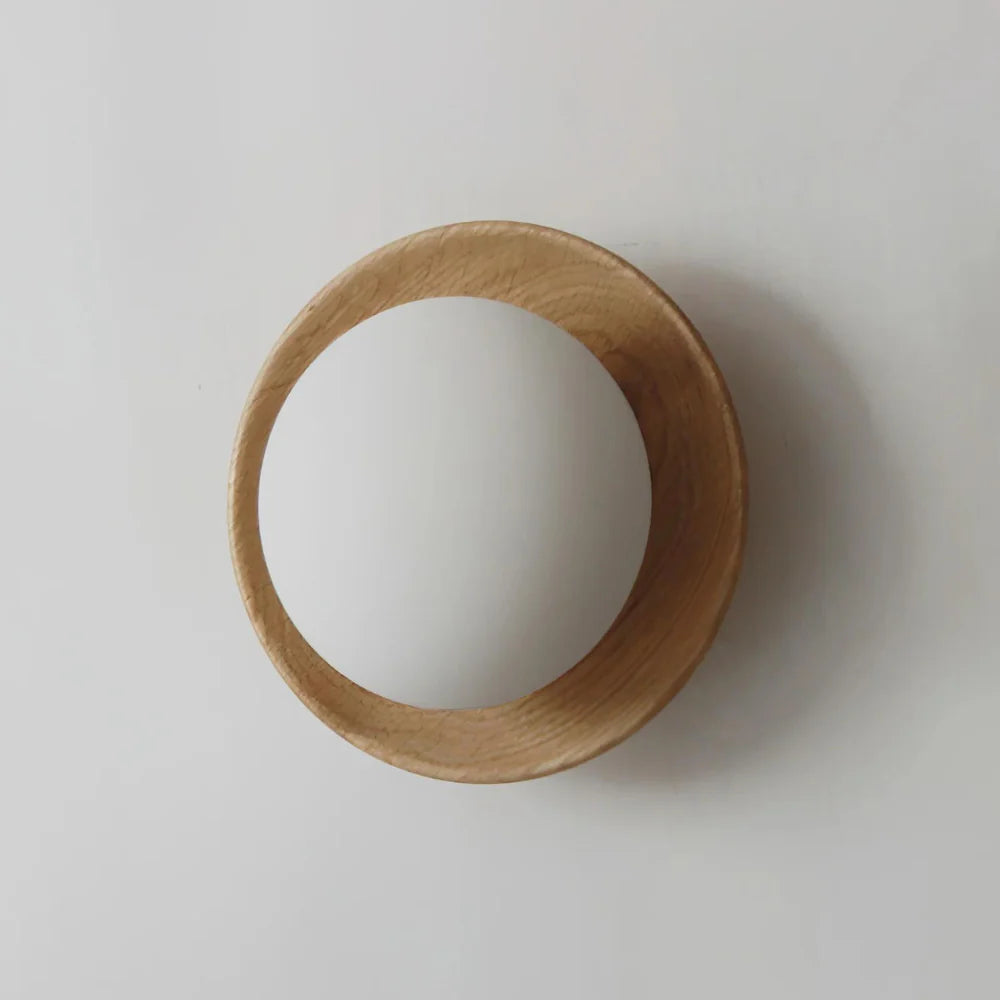 Lampada da parete LED minimalista in legno naturale nordico