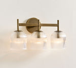 Load image into Gallery viewer, Bravira Ribbed Glass Sconce - Metal Wall Light with Clear Glass Shade
