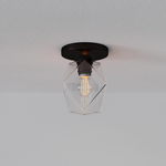 Load image into Gallery viewer, Talvior Sculptural Flush Mount Ceiling Light – Faceted Glass for Modern Interiors
