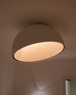 Charger l'image dans la visionneuse de la galerie, Lampe Plafonnier Duo – Luminaire Moderne en Bois Grain et Métal à Montage Affleurant pour Salon et Chambre