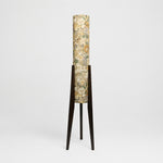 Carica l'immagine nella visualizzazione Galleria, Vintage ivory floral Liberty fabric tripod floor lamp with dark wood frame