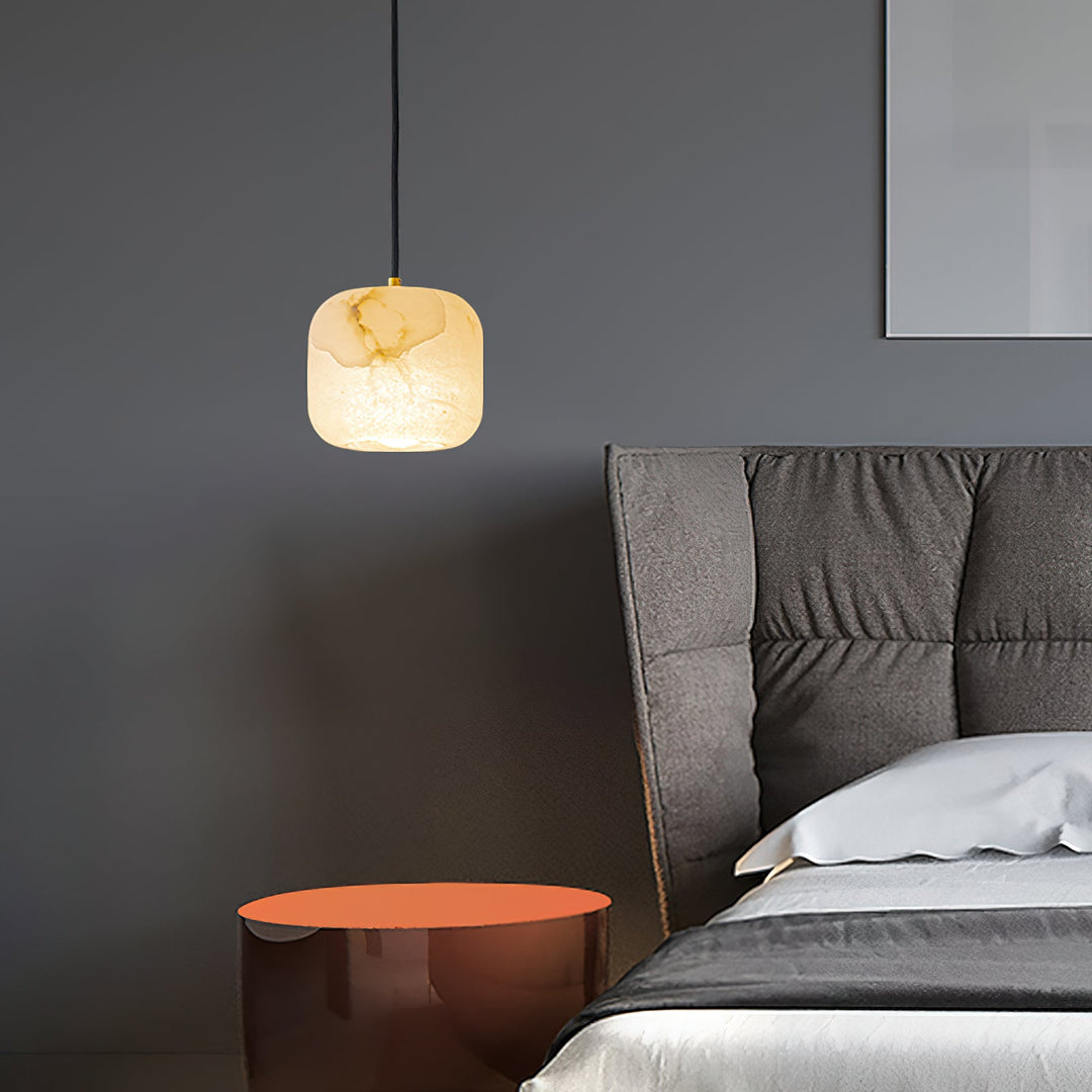 Lampa wisząca nocna z alabastru