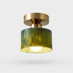 Charger l'image dans la visionneuse de la galerie, jade and gold ceiling light on gray background