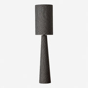 Gray Striped Fabric Floor Lamp