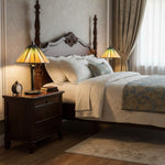 Afbeelding laden in galerijweergave, TF Dark Star Tiffany-stijl geometrische kap tafellamp voor slaapkamer en sfeerverlichting