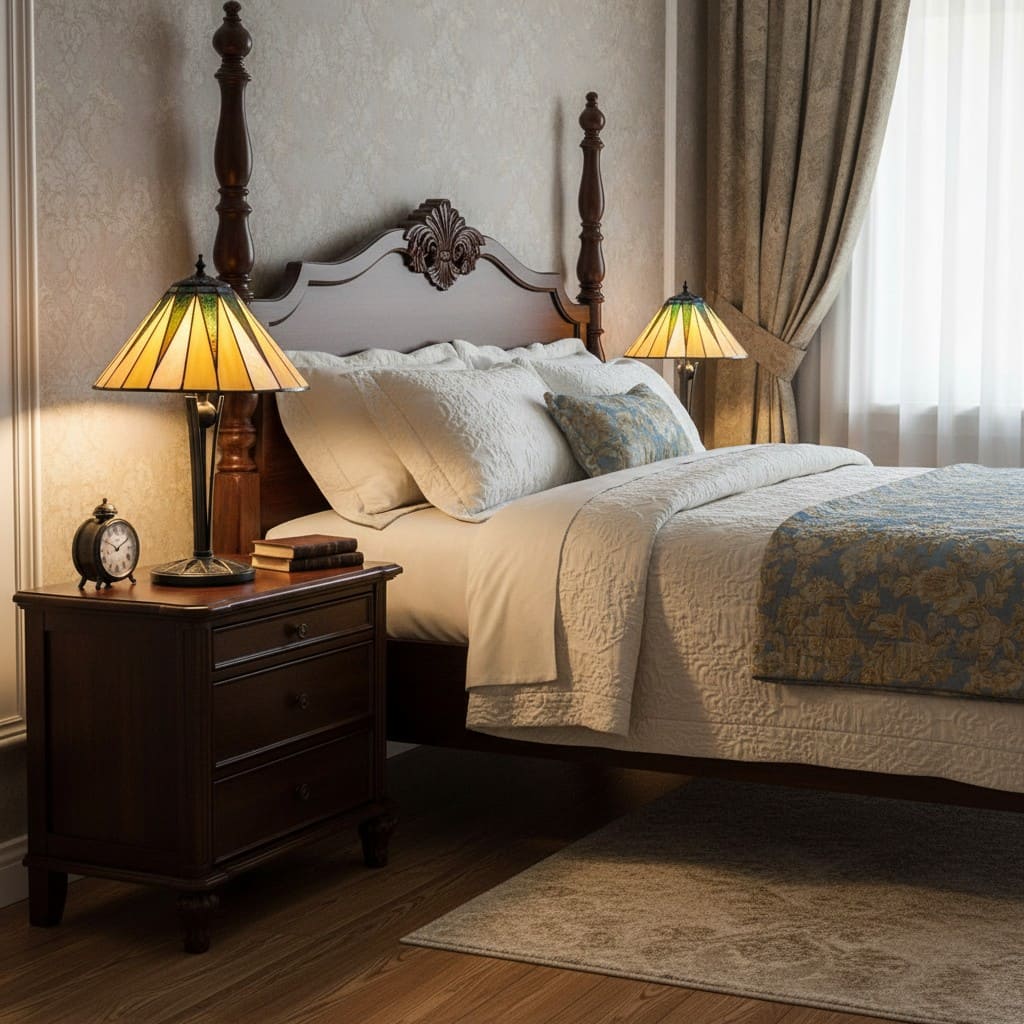 TF Dark Star Tiffany-stijl geometrische kap tafellamp voor slaapkamer en sfeerverlichting