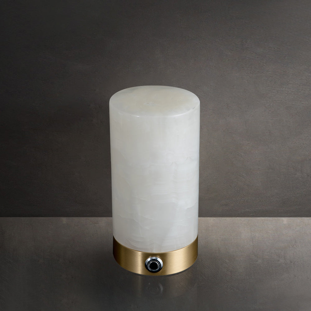 Lampe de table en albâtre Totem (batterie intégrée)