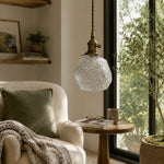 Afbeelding laden in galerijweergave, Vintage faceted glass pendant light
