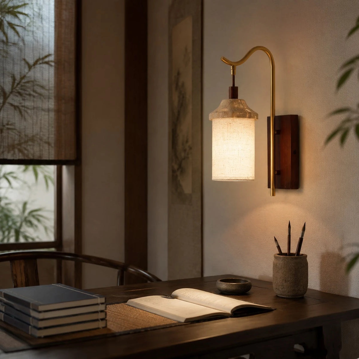 Study or reading area wall lighting scene
