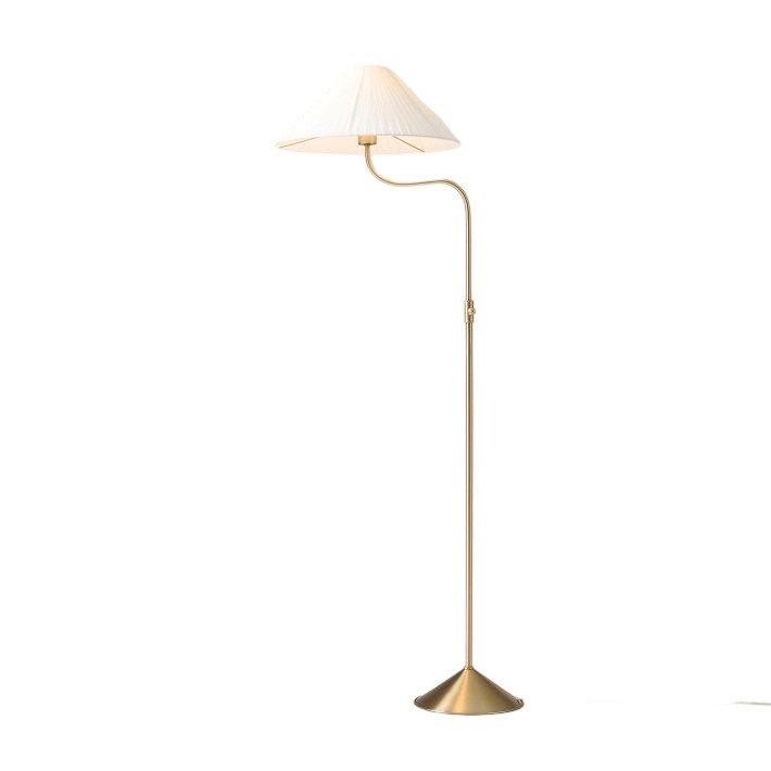 Fibura Elegant Floor Lamp Linen Shade Champagne Bronze – Add Warmth