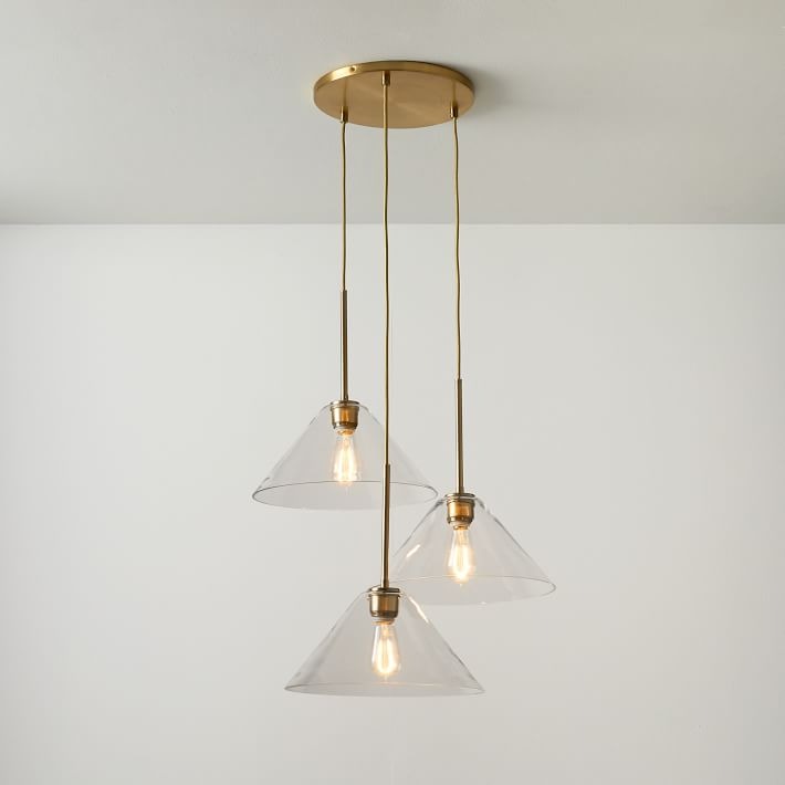 Conica 3-Light Cone Chandelier - Sculptural Glass Pendant Lighting Modern Style