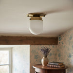 Load image into Gallery viewer, Opalume White Opal Glass Bulb-Globe Flush-Mount Ceiling Light for Entry &amp; Living Room
