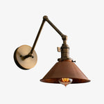 Load image into Gallery viewer, Conique Metal Industrial Wall Sconce with Adjustable Arm - Vintage Copper Cone Shade for Task Lighting
