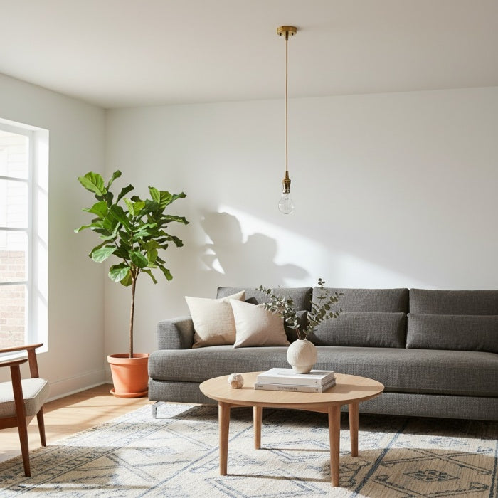 Plaitar Moderne Messing Hanglamp - Minimalistische Plafondlamp met Gevlochten Snoer voor Gangen