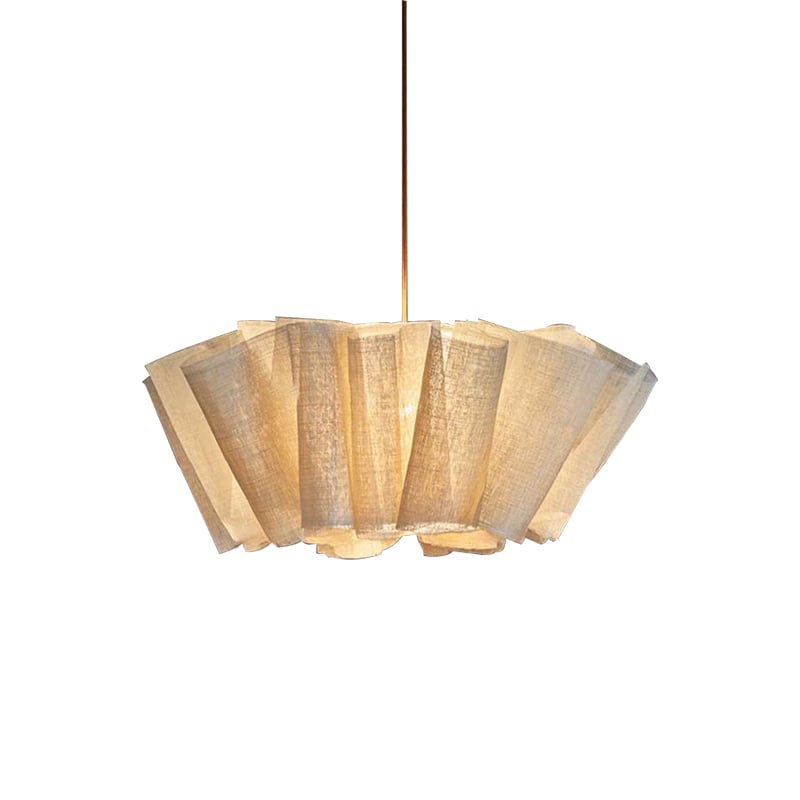 Nordic Linen Pleated  Fabric Pendant Light Lampshade