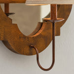Cargar imagen en el visor de la Galería, Antique Wood Wall Sconce With Fabric Shade