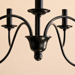 Cargar imagen en el visor de la Galería, Lámpara de araña vintage de hierro negro estilo candelabro