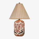 Load image into Gallery viewer, Ceruna Ceramic Table Lamp - Tapered Linen Shade Wax Resist for Bedroom