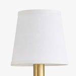 Afbeelding laden in galerijweergave, Close-up of the white fabric lampshade texture and trim