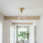 Afbeelding laden in galerijweergave, Brazara Koepel Plafondlamp - Industrieel Geribbeld en Helder Glas voor Woonkamer