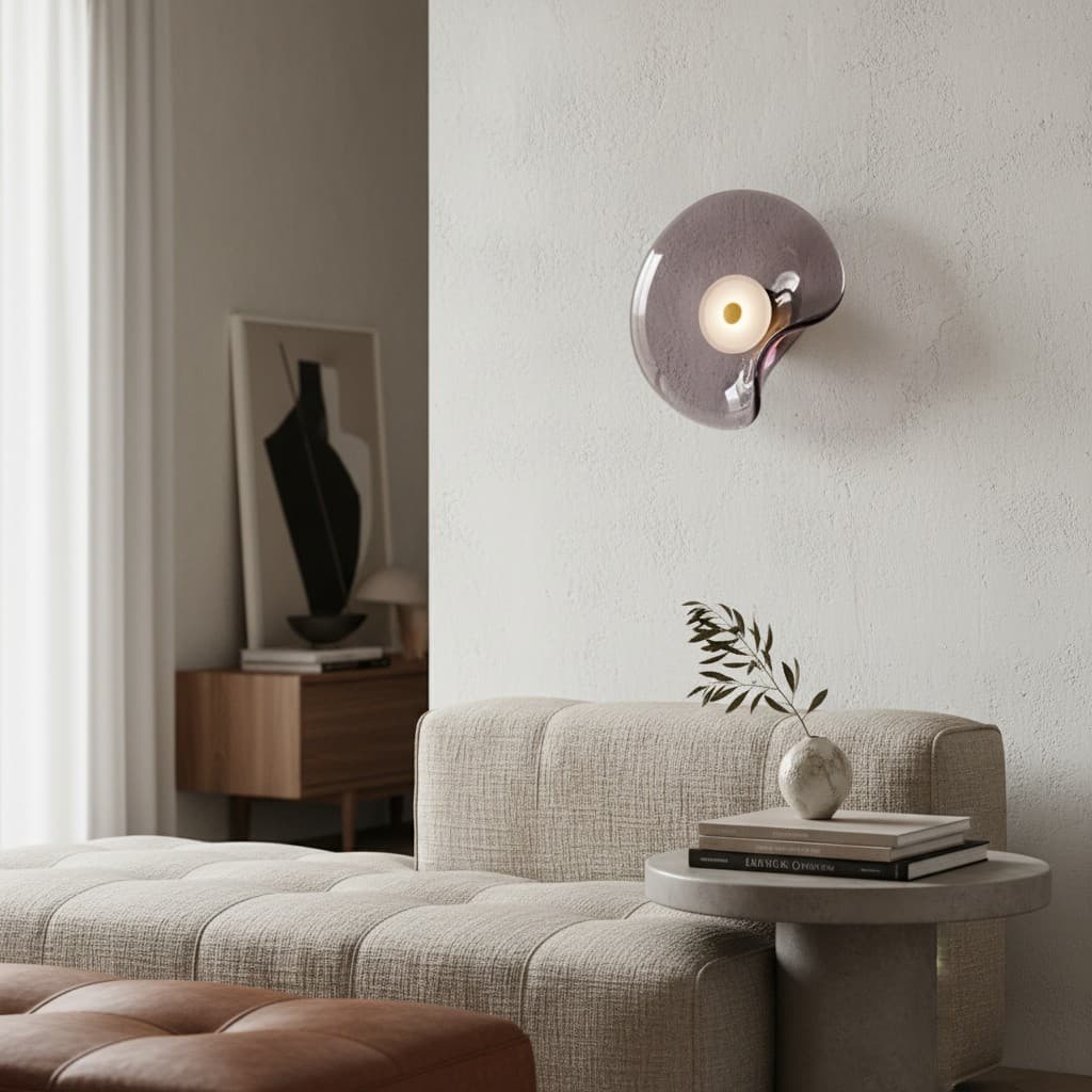 Lunacrest Gebogen Nebula Geïnspireerde Wandlamp – Artistieke Glazen Verlichting voor Hal