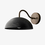 Load image into Gallery viewer, Curva Metal  Industrial Wall Sconce - Curved Brass Arm - Hammered Dome Light Fixture
