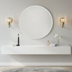 Bild in der Galerieansicht laden, Tracian Wandleuchte - Gebogener Arm mit Glas- oder Leinen-Schirm für Schlafzimmer