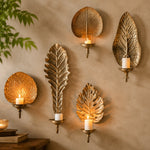 Afbeelding laden in galerijweergave, Vintage Leaf Wall Candle Sconce