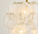 Load image into Gallery viewer, Sevra Cascading Glass Disc Pendant Light - Metal Vintage Brass Finish Fixture
