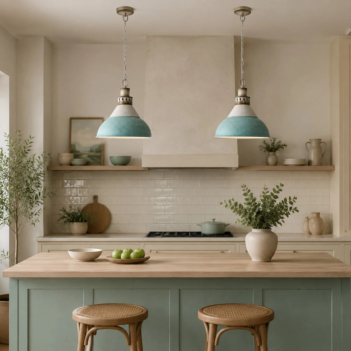 industrial dome pendant light scene and detail