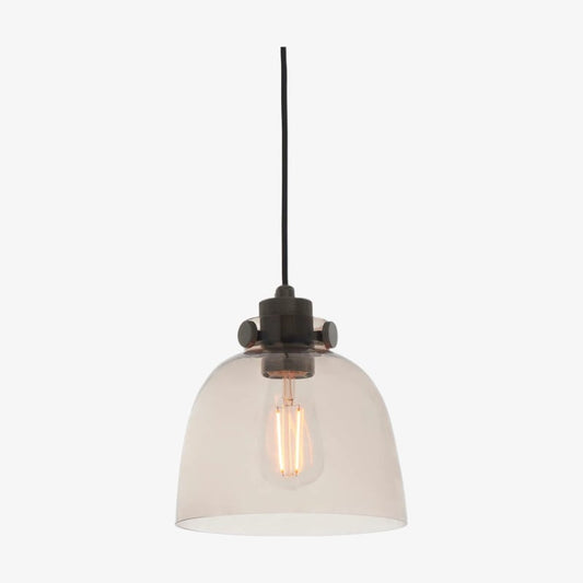 Lámpara Colgante Readium con Vidrio Tinteado - Pantalla en Cúpula Minimalista Ajustable para Isla de Cocina y Comedor