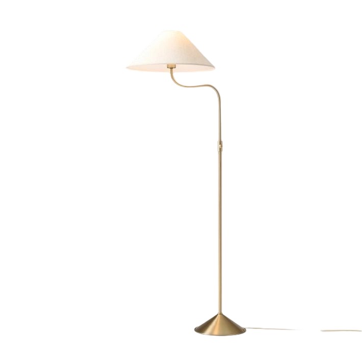 Fibura Elegant Floor Lamp Linen Shade Champagne Bronze – Add Warmth