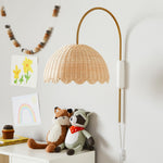 Load image into Gallery viewer, Olvara Scalloped Rattan Bubble Sconce - Whimsical Wall Lamp for Nurseries
