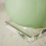 Load image into Gallery viewer, Savara Minimalist Table Lamp - Clean Glass Form with Fabric Shade for Bedrooms