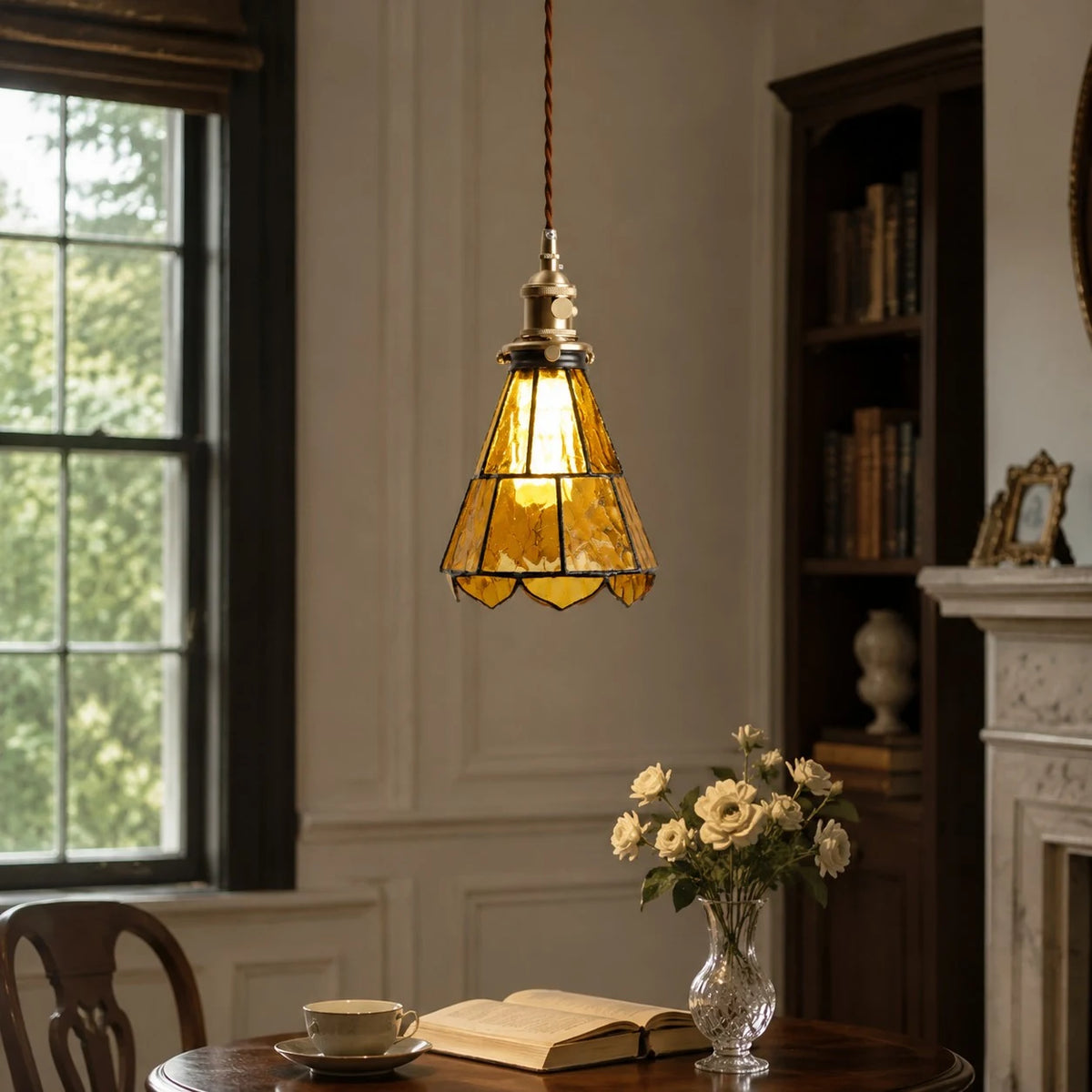 French country ripple glass light fixture