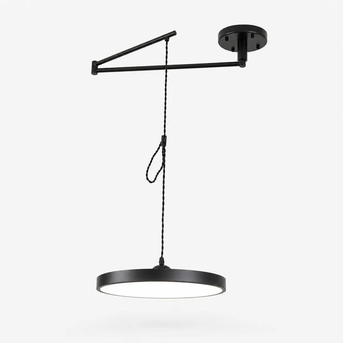 Black 50 cm movable round pendant light