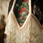 Cargar imagen en el visor de la Galería, French vintage beaded fringe table lamp