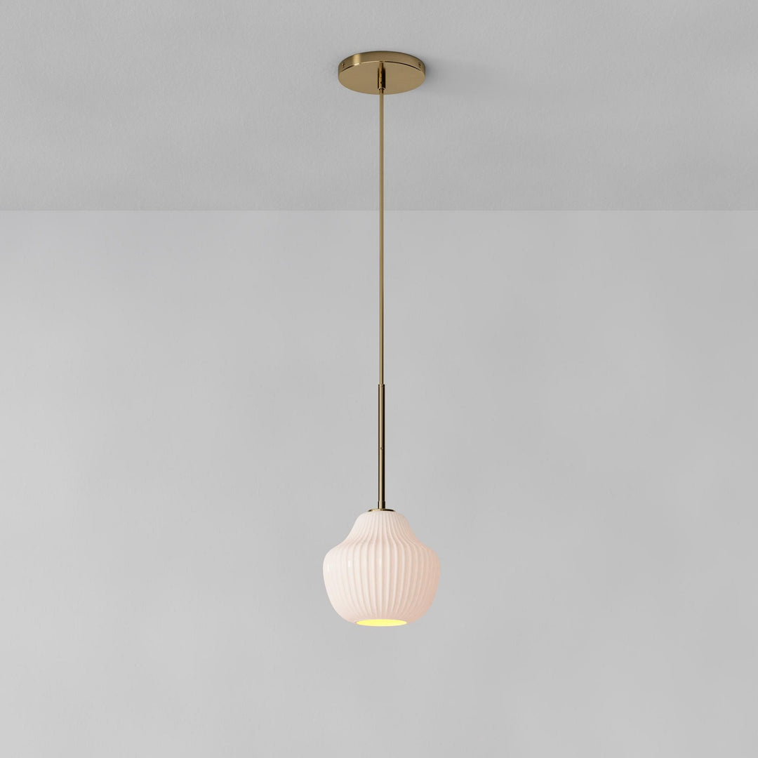 Rivrona Ribbed Pendant – Modern Ribbed Glass Light with Metal Finish