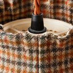 Załaduj obraz do przeglądarki galerii, Vintage French Plaid Tweed Fabric Pendant Light