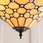 Afbeelding laden in galerijweergave, TF Pearl Handgemaakte Tiffany Plafondlamp – Art Deco Glas-in-Lood Lamp voor Hal of Woonkamer