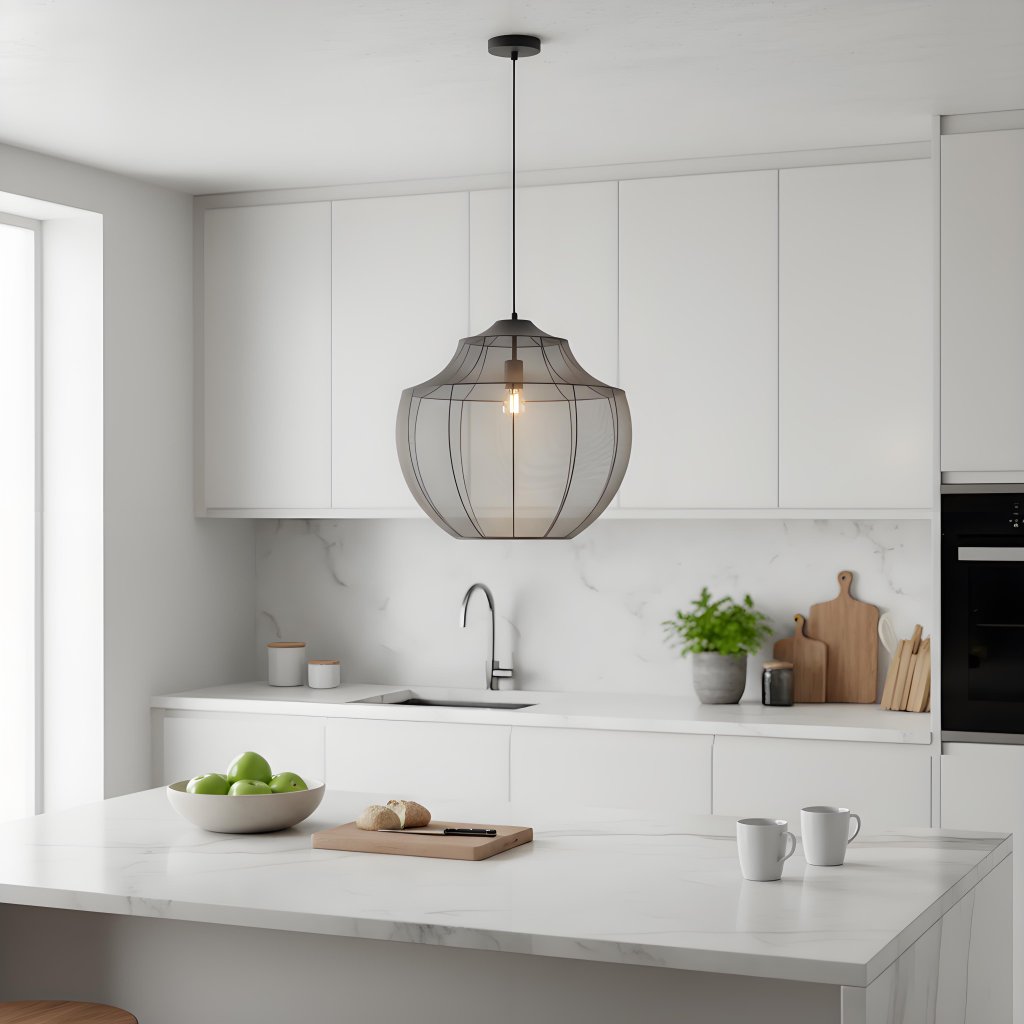 Lumifil Moderne Mesh-Pendelleuchte – Hängende Stoffleuchten, geeignet für Esszimmer oder Kücheninseln