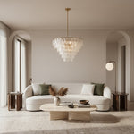 Load image into Gallery viewer, Lumvey Glass Round Chandelier - Elegant Pendant Light for Dining Room and Living Room