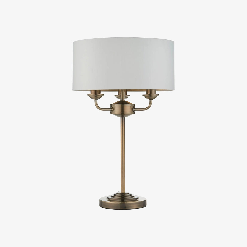 Tela 1‑licht en 3‑licht tafellamp – modern linnen en metaal voor nachtkastje of woonkamer