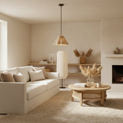 Lampada a sospensione in lino moderno Florevian - Illuminazione d'effetto ispirata all'arte per la zona pranzo