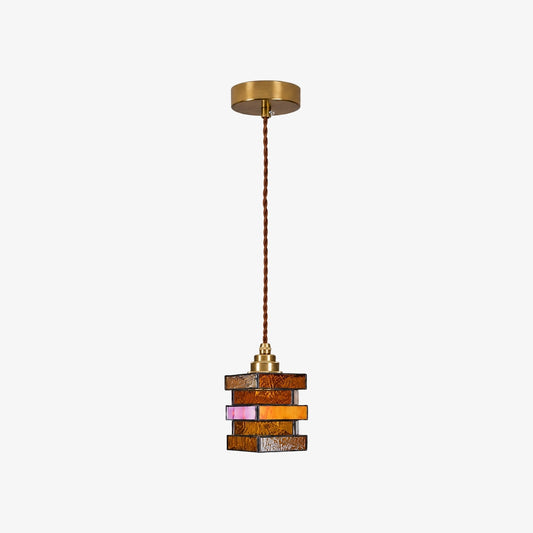 Vintage Colored Glass Pendant Lamp for Dining Room